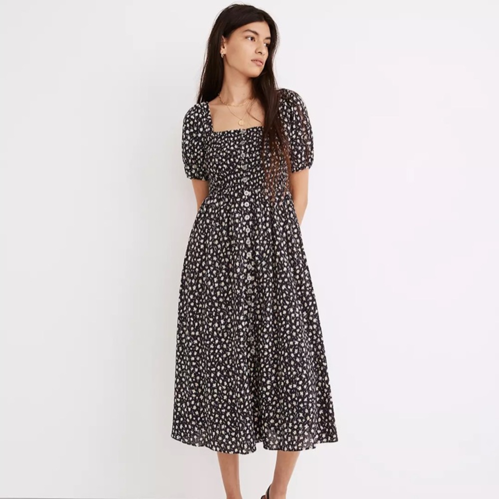 Madewell Lucie Smocked dress in Sweet Floral, medium